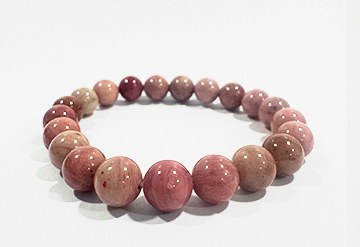 Handgemachtes Armband aus echtem Rosa Rhodonit